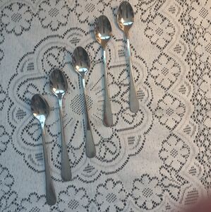 Dansk Silhoutte Set Of 5 Iced Tea Spoons Indonesia Stainless Steel Flatware EUC